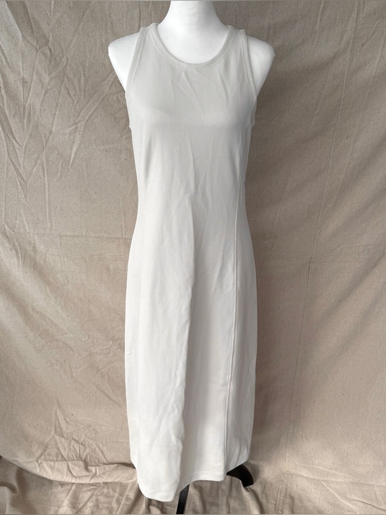 Athleta Dresses & Skirts - Athleta M Seasoft Rib Midi Tank Sleeveless Dress Ivory NWT